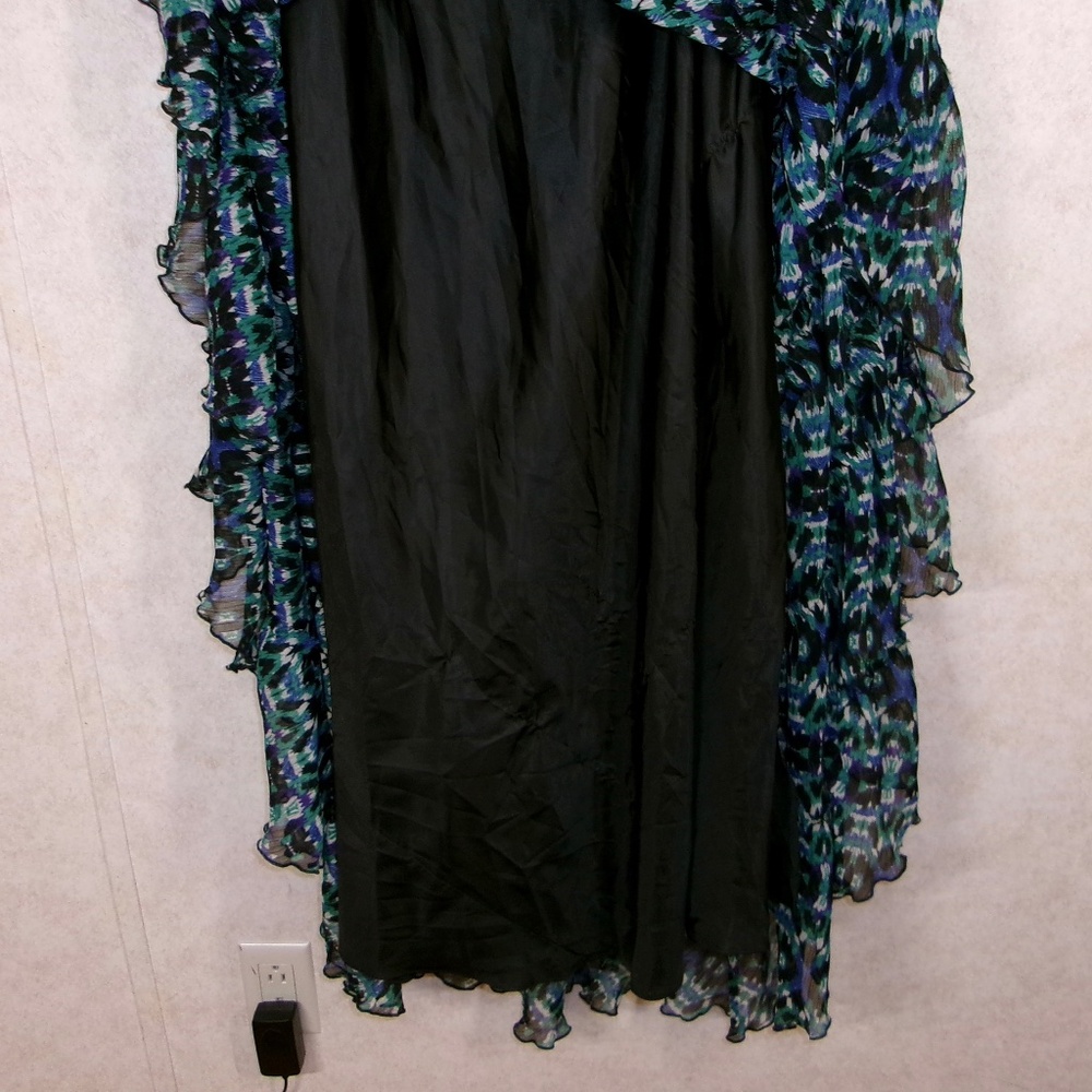 NWT Jones New York Career Black/Blue Maxi Dress Abstract Print PullOn Sz 22W - Picture 6 of 9